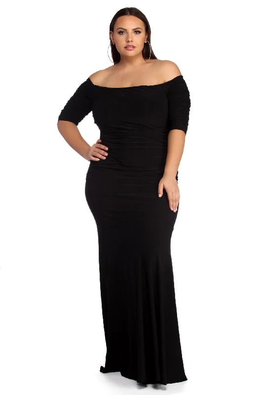 Price Drop Alert!Plus Stella Formal Ruched Dress