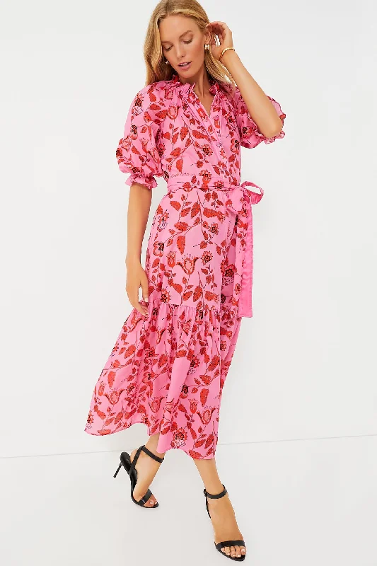 Shop the Hottest Deals!Red and Pink Floral Saratoga Cotton Dress