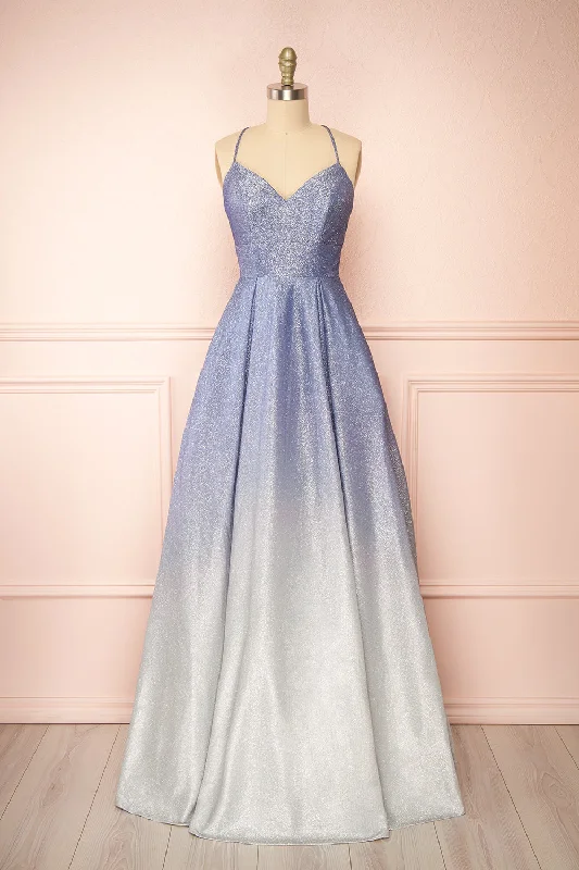 Unlock Huge Savings Now!Renesmee Blue | Sparkly Gradient Maxi Dress