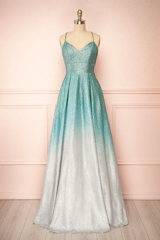 Huge Price Cuts Await!Renesmee Green | Sparkly Gradient Maxi Dress