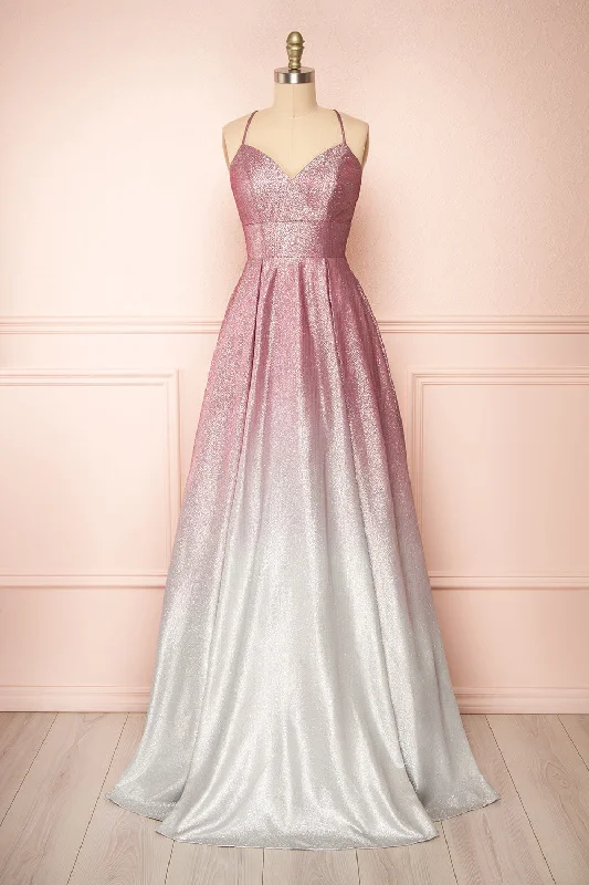 Price Drops You’ll Love!Renesmee Mauve | Sparkly Gradient Maxi Dress