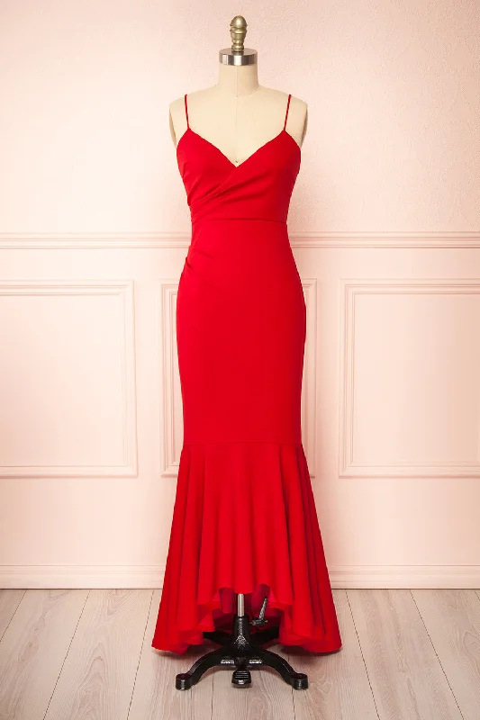 Special Discounts Inside!Rita Red | Fitted Mermaid Maxi Dress
