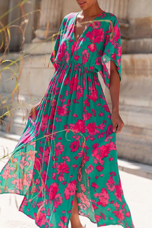 Crazy Discounts Inside!Abstract Dolman Sleeve Maxi Dress