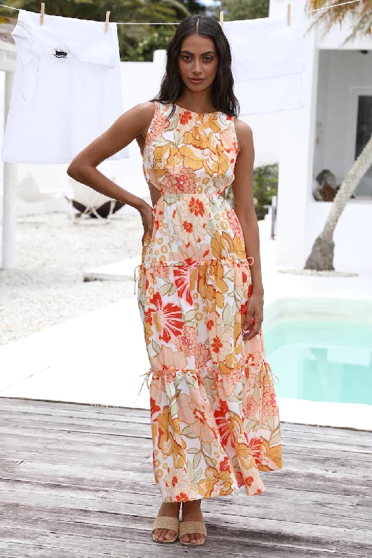 Lowest Prices Guaranteed!Summer Sweetheart Maxi Dress Orange