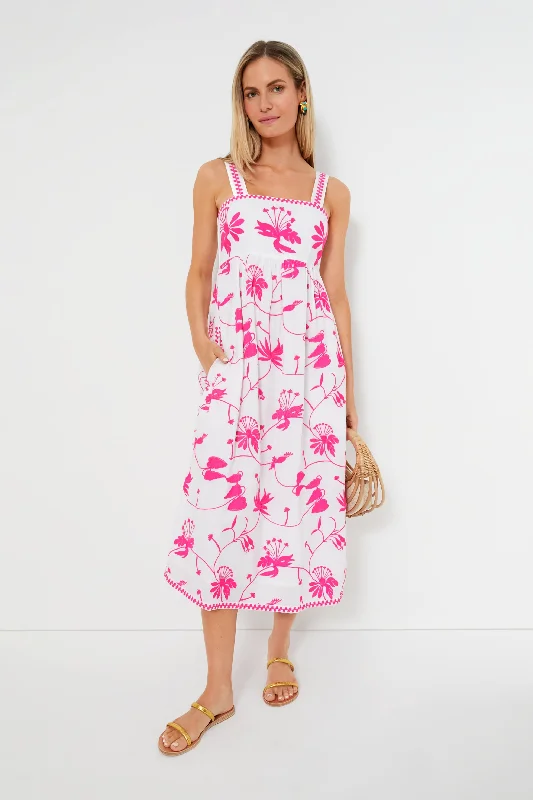 Amazing Prices You Can’t Resist!Exclusive Tropical Flower Pink Agate Dress