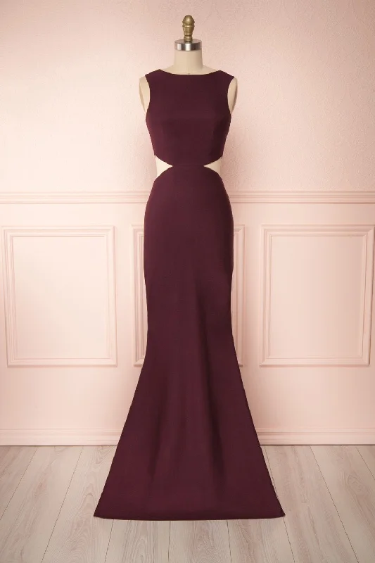 Upgrade for Less!Vallata Wine | Burgundy Maxi Dress