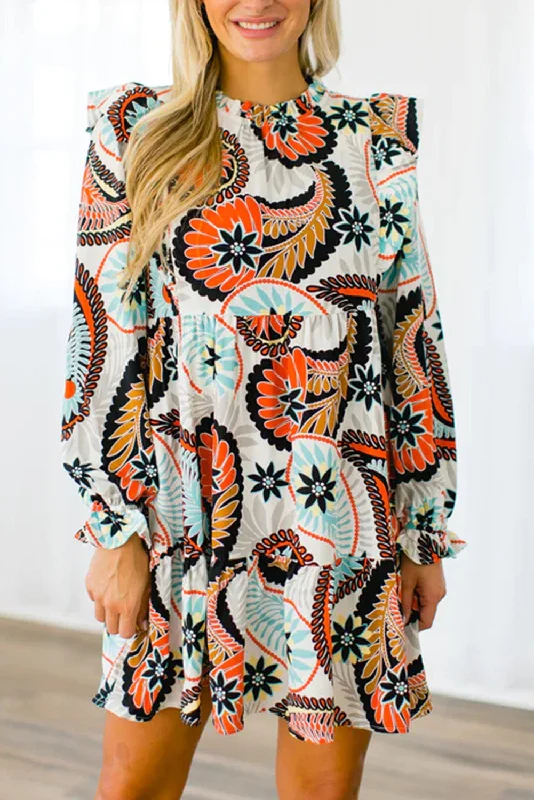 Grab Yours Before It’s Too Late!Paisley Floral Long Sleeve Dress