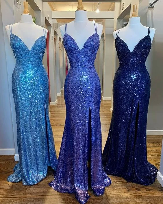 Everything Must Go!2021 Sparkly Mermaid V Neck Sequins Prom Dress with Split cg20699 Everything Must Go!2021 Sparkly Mermaid V Neck Sequins Prom Dress with Split cg20699