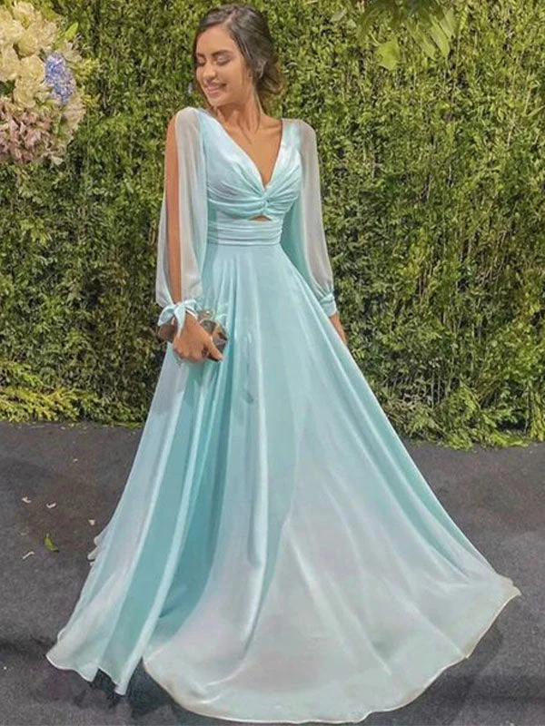 Your Favorite Items on Sale Now!A-line Long Sleeves V-Neck Fairy Modest Evening Long Prom Dresses PD327 Your Favorite Items on Sale Now!A-line Long Sleeves V-Neck Fairy Modest Evening Long Prom Dresses PD327