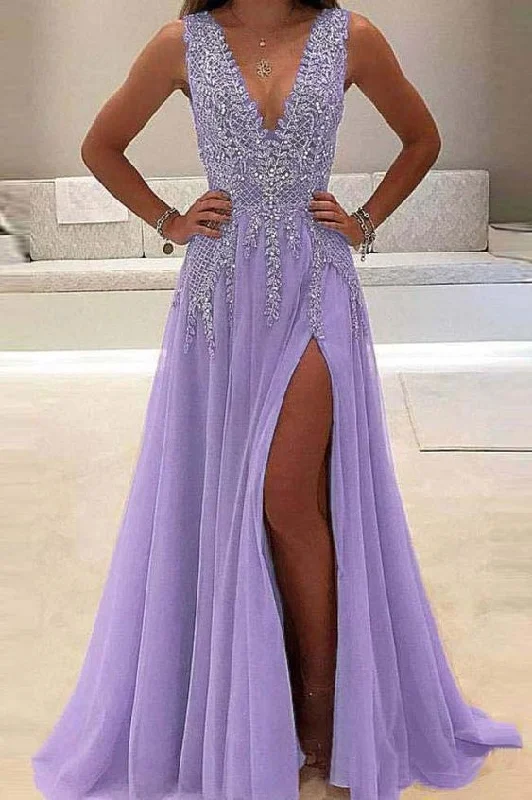Save Money, Shop Happy!A line Tulle V Neck Purple Prom Dresses Long Backless Evening Dresses cg20658 Save Money, Shop Happy!A line Tulle V Neck Purple Prom Dresses Long Backless Evening Dresses cg20658