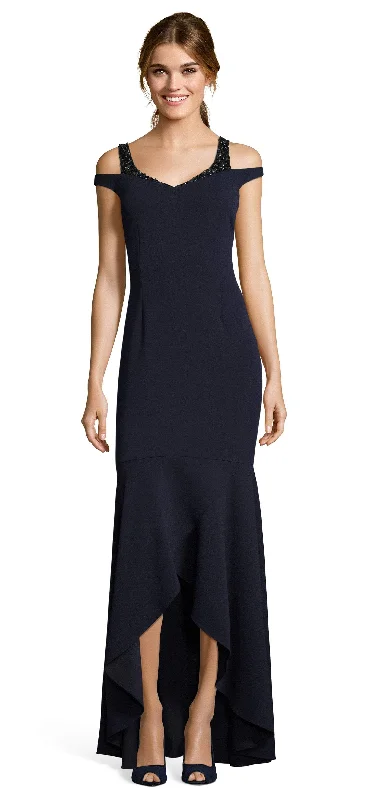 Hot Deals You Can’t Resist!Adrianna Papell - Cold Shoulder Trumpet High Low Dress AP1E202959 Hot Deals You Can’t Resist!Adrianna Papell - Cold Shoulder Trumpet High Low Dress AP1E202959