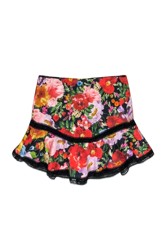 Massive Price Cuts!Alice & Olivia - Red, Black, & Multi Color Floral Skirts Sz 6
