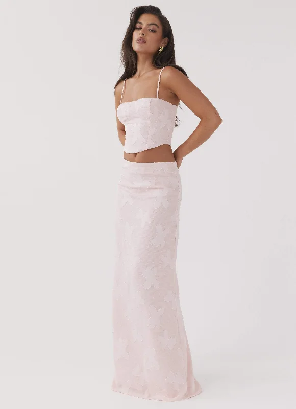 One Click Away from Big Savings!Best Love Maxi Skirt - Pink Petal