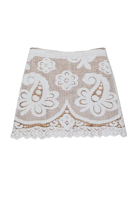 Your Favorite Sale is Back!Calypso - White Crochet Lace Skirt Sz S