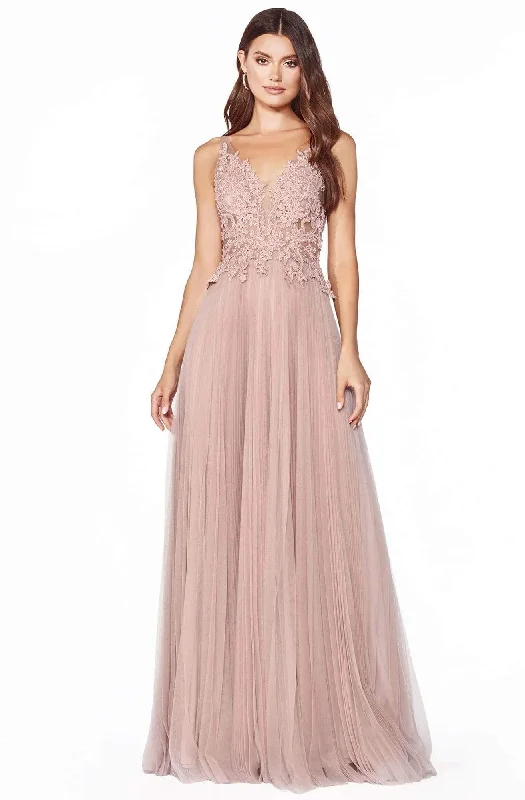 The Sale You’ve Been Waiting For!Cinderella Divine - Lace Appliqued V-Neck Long Dress CJ536 The Sale You’ve Been Waiting For!Cinderella Divine - Lace Appliqued V-Neck Long Dress CJ536