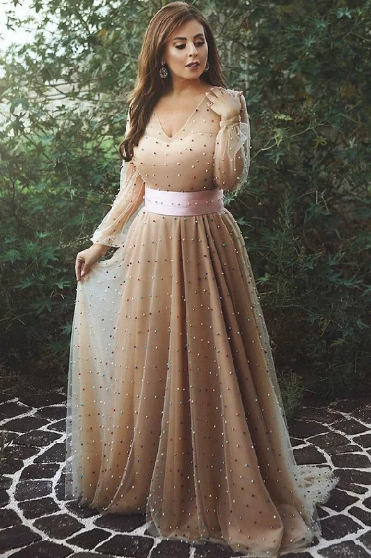 Massive Price Cuts!Delicate Tulle V-neck Neckline Floor-length A-line Evening Dresses prom gown cg20589 Massive Price Cuts!Delicate Tulle V-neck Neckline Floor-length A-line Evening Dresses prom gown cg20589