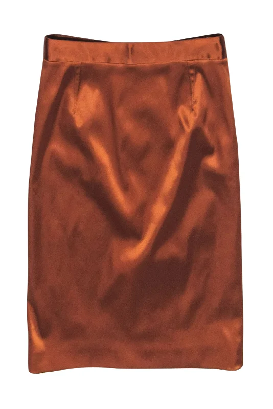 Time to Save Big!Dolce & Gabbana - Rust Orange Satin Pencil Skirt Sz 6