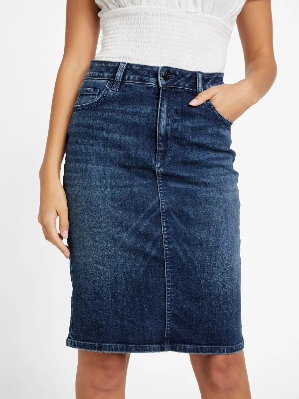 Only a Few Left – Order Now!Eco Tea Midi Denim Skirt