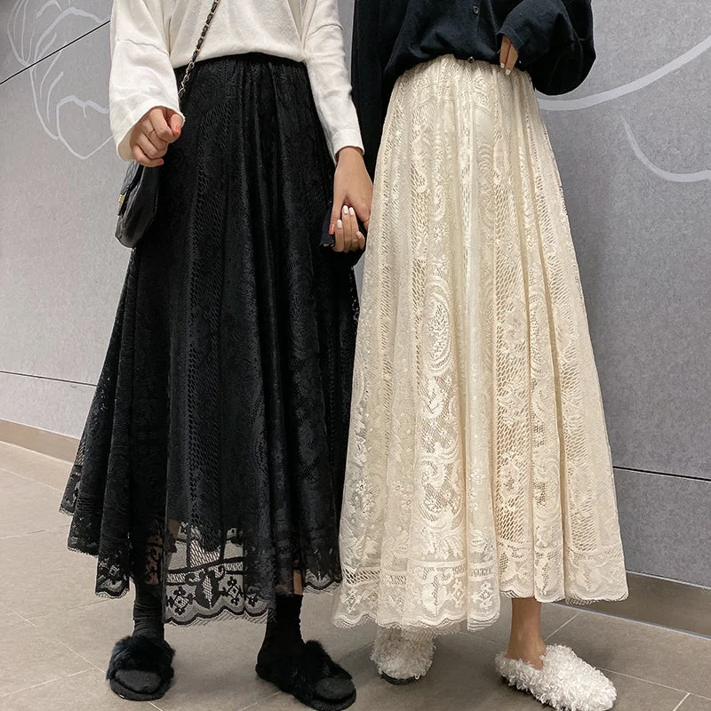 Get More for Less!Amy Fashion - Elastic High Waist Lace Skirts