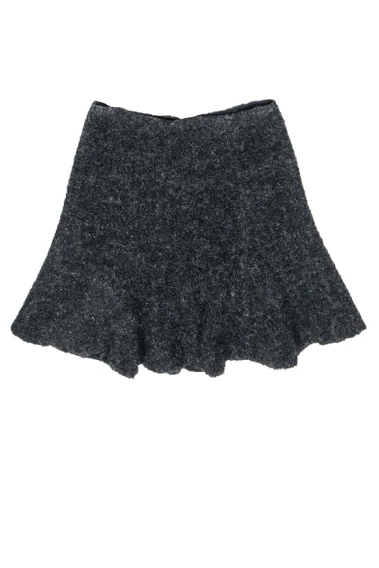 The Best Sale of the Year!Emporio Armani - Dark Grey Textured Ruffle Knee Length Skirt Sz 6 The Best Sale of the Year!Emporio Armani - Dark Grey Textured Ruffle Knee Length Skirt Sz 6