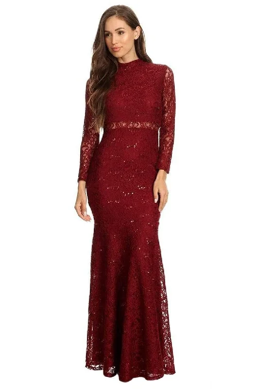 Savings You Can’t Ignore!Eureka Fashion - 2095 Lace High Neck Trumpet Dress