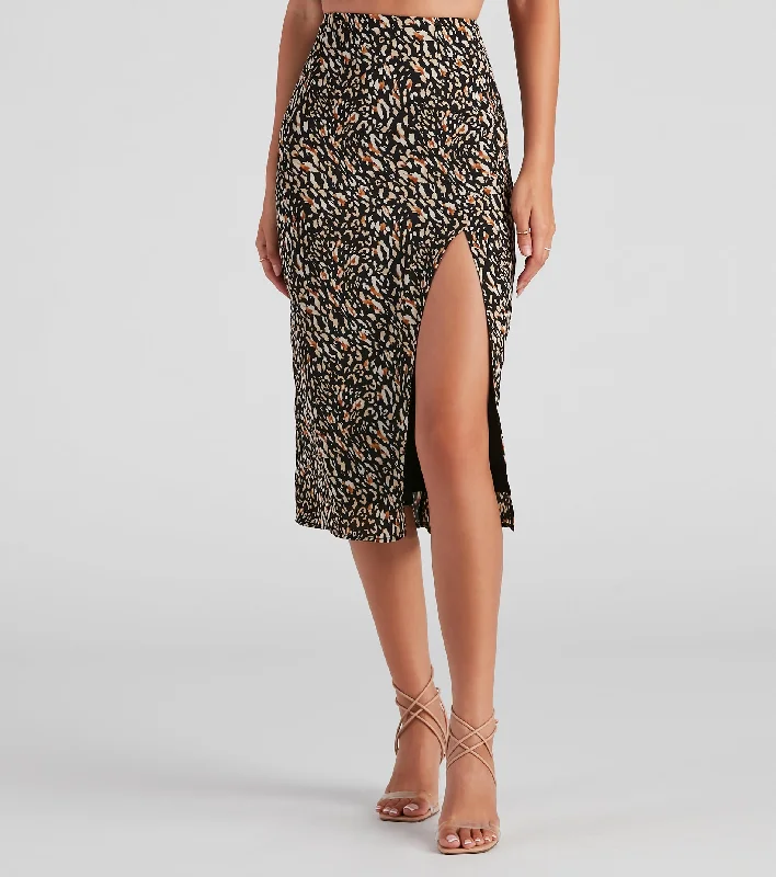 Shop More, Spend Less!Feeling Fierce Leopard Midi Skirt