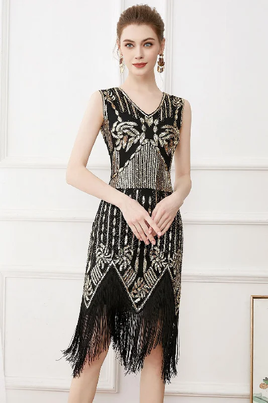 Shop Early, Save Big!Fringes Glitter Flapper Dress with Sleeveless