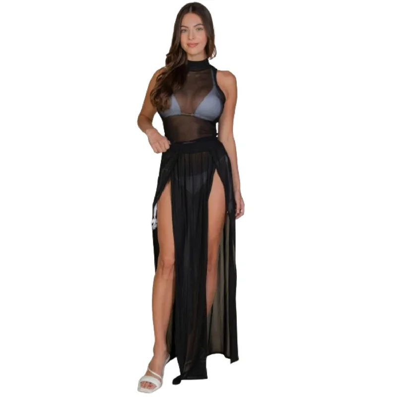 The Sale You’ve Been Waiting For!High Split Mesh Sheer Maxi Skirt
