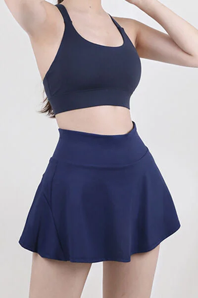 Massive Price Cuts!High Waist Pleated Active Skirt