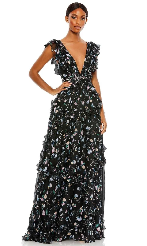 The Sale You’ve Been Waiting For!Ieena Duggal 68090 - Plunging V-Neck Floral Evening Gown The Sale You’ve Been Waiting For!Ieena Duggal 68090 - Plunging V-Neck Floral Evening Gown