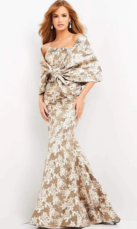 Grab Yours Before It’s Too Late!Jovani - 06760 Shawl Draped Floral Mermaid Dress