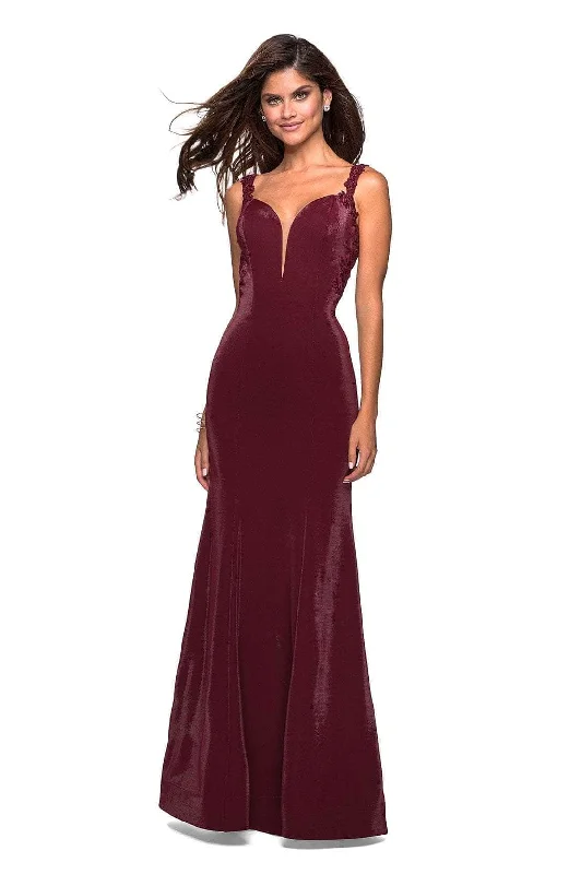 Steals and Deals Await!La Femme - Deep Sweetheart Strappy Back Trumpet Gown 27474SC Steals and Deals Await!La Femme - Deep Sweetheart Strappy Back Trumpet Gown 27474SC