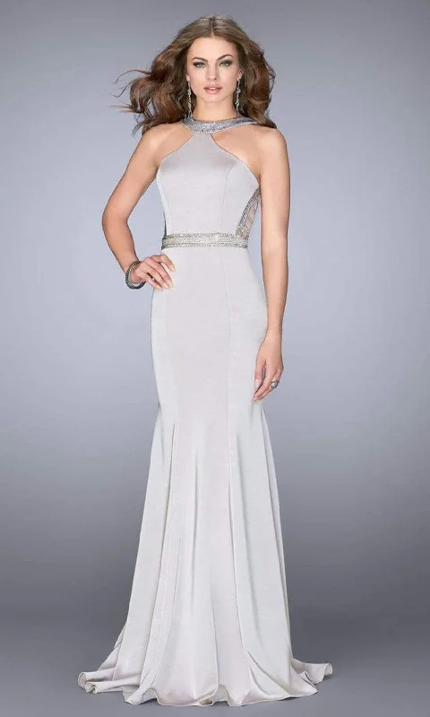 Your Discount is Waiting!La Femme - Yoke Halter Neck Long Mermaid Gown 24485SC