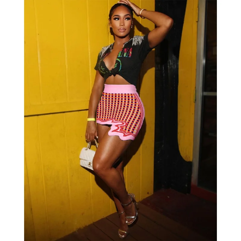 Your Discount is Waiting!Low Moq American Clothing summer ladies skirts clubwear sexy printing short mini dress skinny plus size womens skirts