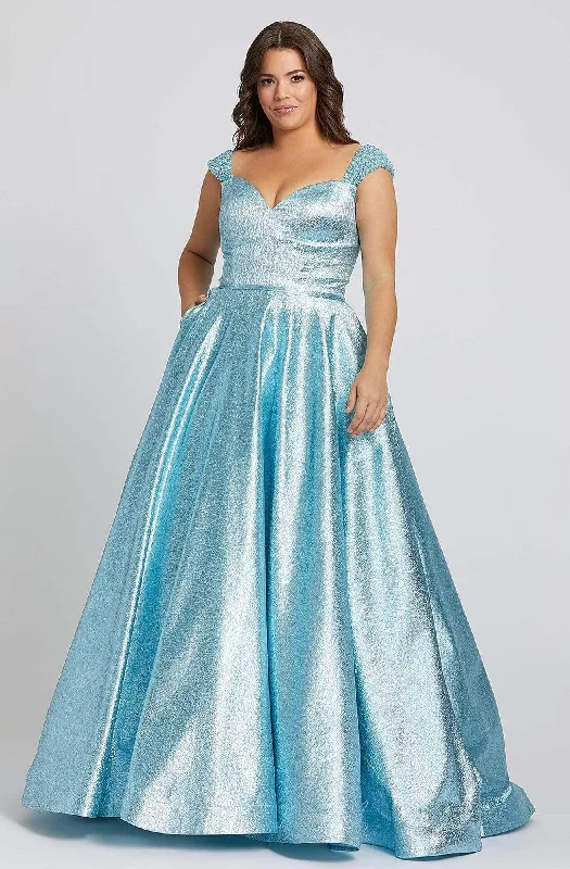 Limited Stock Available!Mac Duggal Fabulouss - 67236F Cap Sleeved Shiny Long Ballgown Limited Stock Available!Mac Duggal Fabulouss - 67236F Cap Sleeved Shiny Long Ballgown