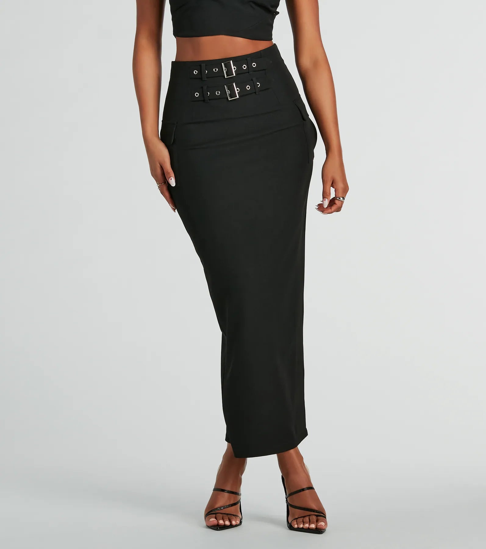 Hottest Discounts of the Year!Major Baddie High Waist Belted Woven Maxi Skirt
