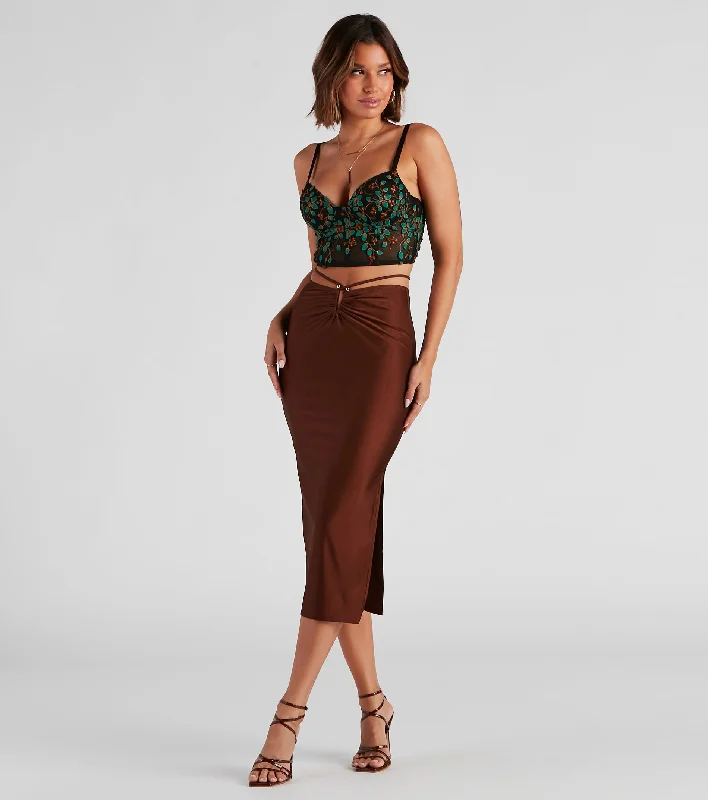 One Click Away from Big Savings!Major It-Girl Satin Midi Skirt