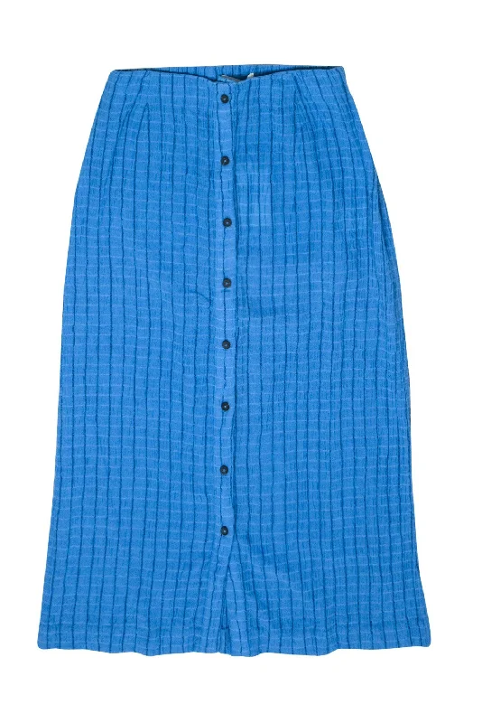 Best Offers of the Month!Mara Hoffman - Blue Midi Skirt w/ Front Button Closure Sz M