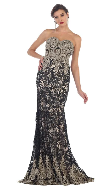 Best Price of the Season!May Queen - Lace Strapless Corset Bodice Mermaid Evening Dress RQ7458 - 1 pc Black/Nude in Size 6 Available Best Price of the Season!May Queen - Lace Strapless Corset Bodice Mermaid Evening Dress RQ7458 - 1 pc Black/Nude in Size 6 Available