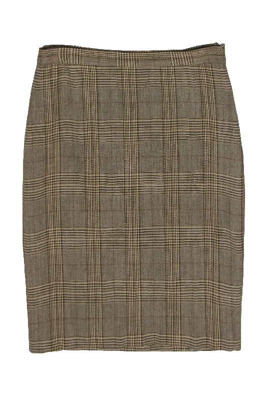 Snag the Best Prices Now!Moschino Cheap & Chic - Tan Plaid Pencil Skirt Sz 10