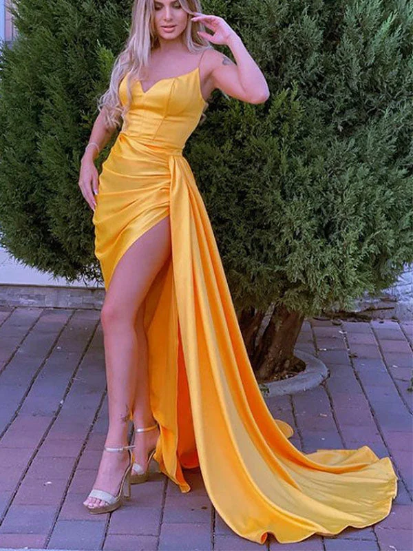 Time to Save Big!New Arrival Mermaid Yellow Spaghetti Straps Formal Fashion Evening Long Prom Dresses PD334 Time to Save Big!New Arrival Mermaid Yellow Spaghetti Straps Formal Fashion Evening Long Prom Dresses PD334