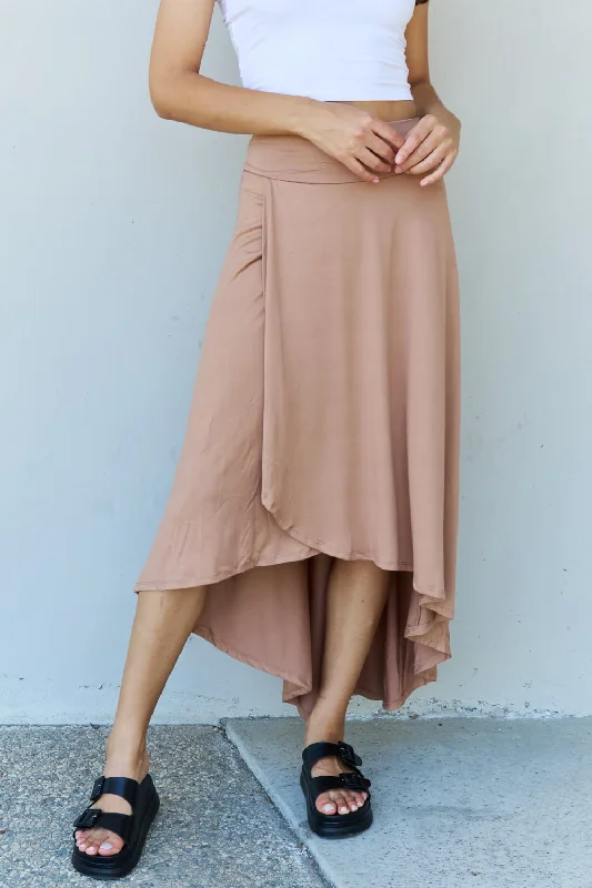 Save Up to 50% Off!Ninexis First Choice High Waisted Flare Maxi Skirt in Camel