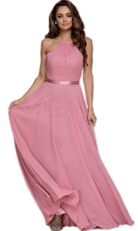 Enjoy Huge Discounts Now!Nox Anabel - Sleeveless Halter Ribbon Waist A-Line Dress Y102 Enjoy Huge Discounts Now!Nox Anabel - Sleeveless Halter Ribbon Waist A-Line Dress Y102