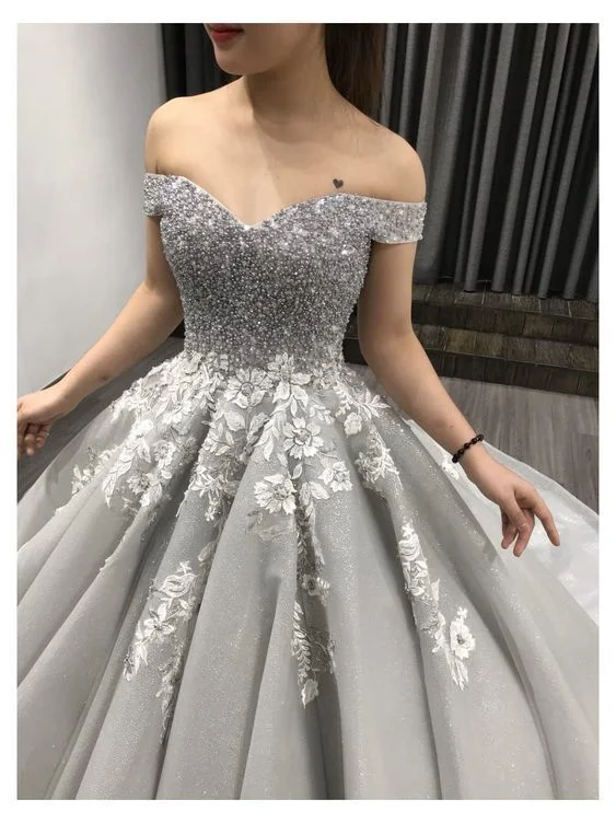 Don’t Wait – Deals Won’t Last!Off the shoulder grey prom dress, charming prom dress cg20582 Don’t Wait – Deals Won’t Last!Off the shoulder grey prom dress, charming prom dress cg20582