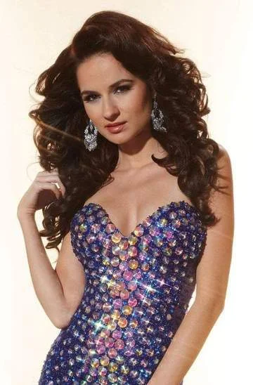 Buy More, Save More!Panoply - Bejeweled Strapless Illusion Panels Trumpet Gown 14625