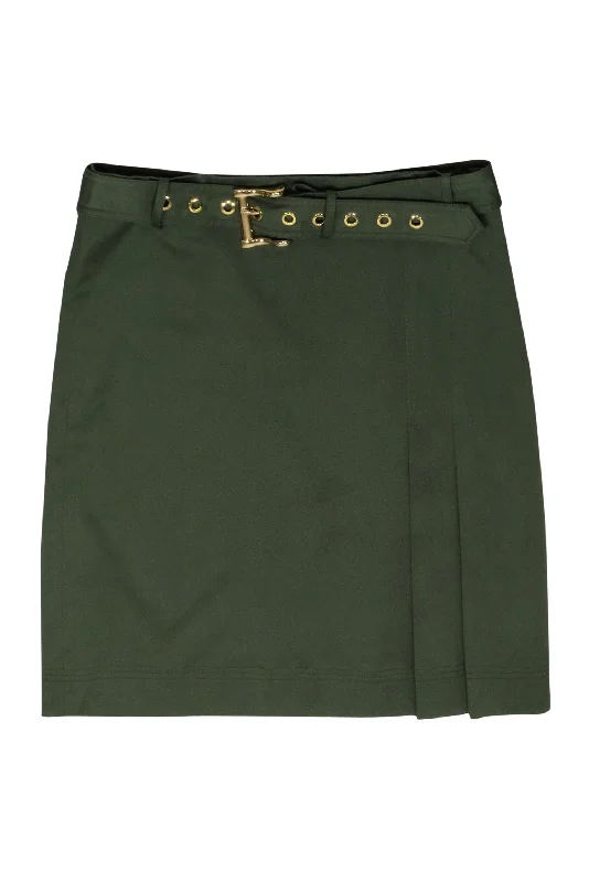 Special Discounts Inside!Per Se - Olive Green Belted Knee Length Skirt Sz 6