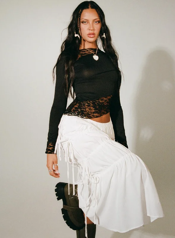 Bigger Savings, Better Shopping!Perky Maxi Skirt White
