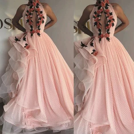 Your Exclusive Offer Awaits!pink prom dresses high neck dotted tulle embroidery appliqué elegant prom gown cg20587 Your Exclusive Offer Awaits!pink prom dresses high neck dotted tulle embroidery appliqué elegant prom gown cg20587
