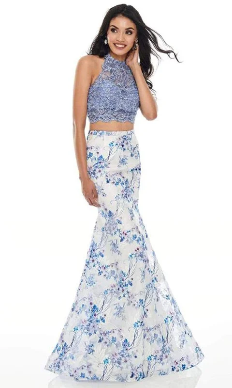 Flash Sale – Act Fast!Rachel Allan - Embellished High Neck Lace-Up Open Back Two Piece Gown 7170