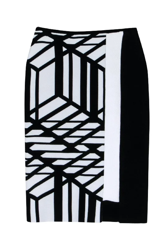 Hottest Discounts of the Year!Roland Mouret - Black & White Print Bandage Skirt Sz M Hottest Discounts of the Year!Roland Mouret - Black & White Print Bandage Skirt Sz M